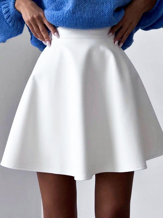 White Classic Flare Skirt