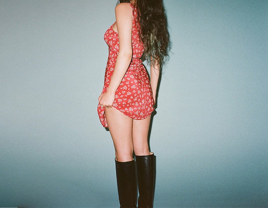 Scarlet Bloom Silk Dress